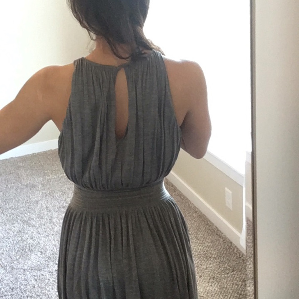 Silk Silver-Gray Summer Dress Banana Republic